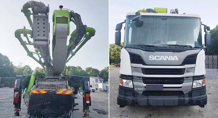 8x4 Scania Chassis - 56M Zoomlion Truck Mounted Boom Pump for Sale